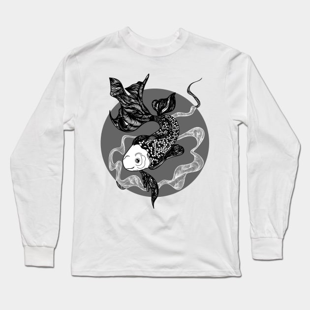 Gold fish (gray) Long Sleeve T-Shirt by ckai